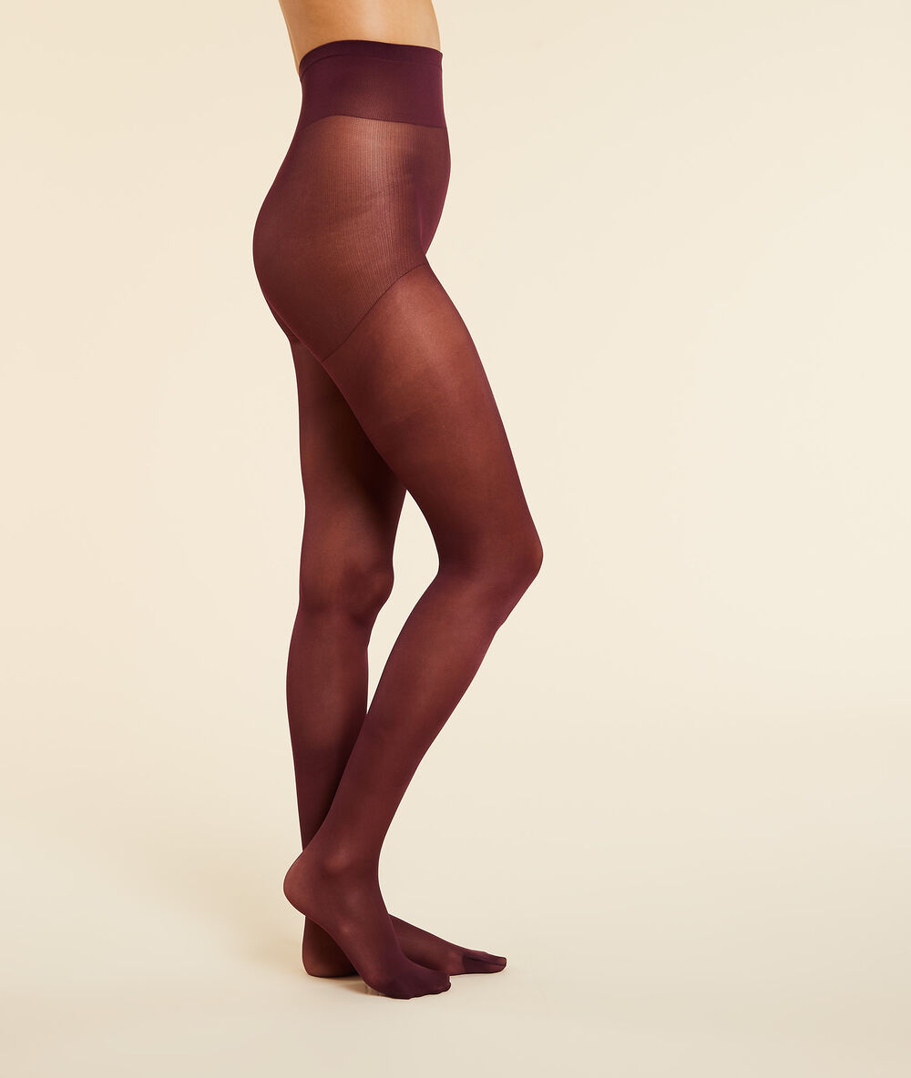Collant mode - 30d bordeaux grenat.