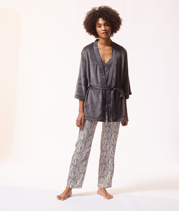 Pyjama 3 pièces satin et polaire Pyjama 3 pièces satin et polaire;${refinementColor}