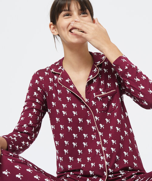 Pyžamo s potiskem pudla bord&oacute;.