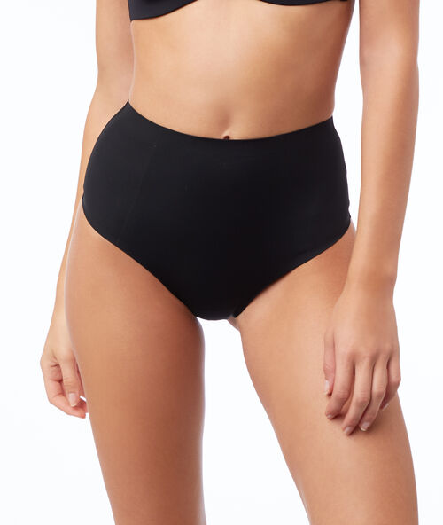 Tanga s vysok&yacute;m pasem - &uacute;roveň 3: znovu vymodelovan&aacute; silueta čern&aacute;.