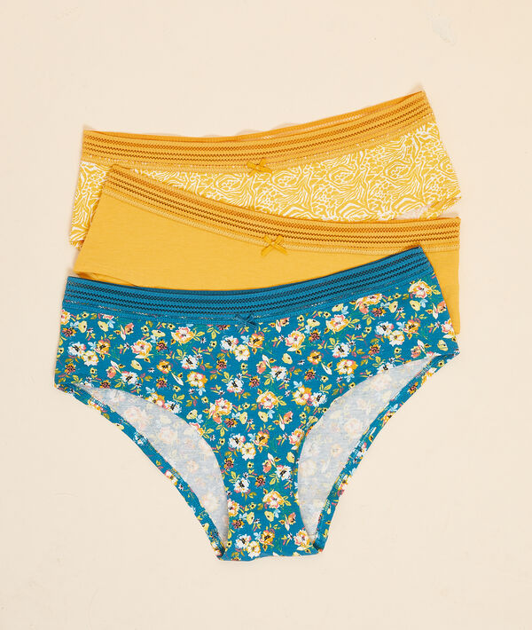 Lot de 3 shortys en coton imprimé Lot de 3 shortys en coton imprimé;${refinementColor}