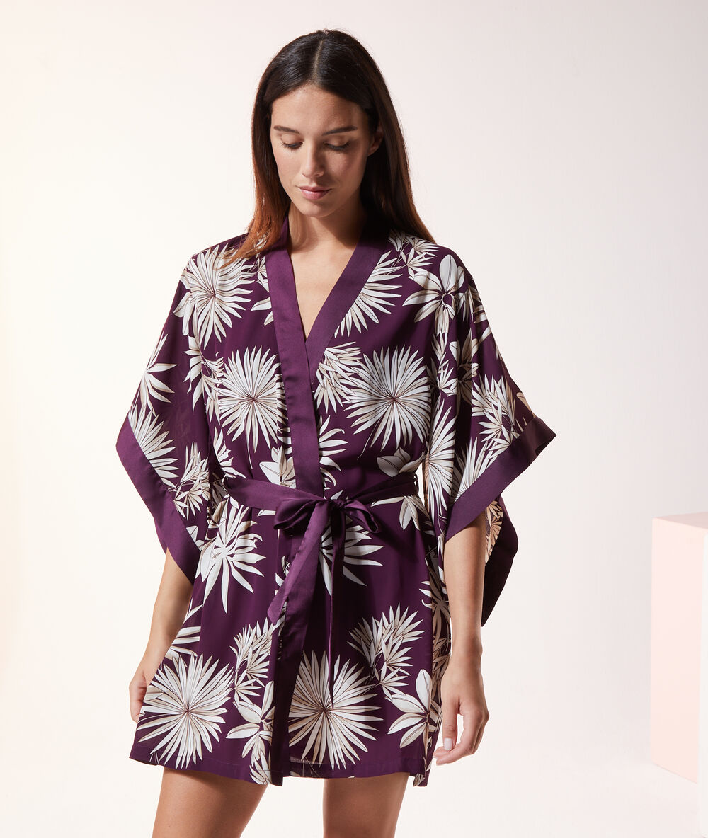 Kimono s potiskem fialová.