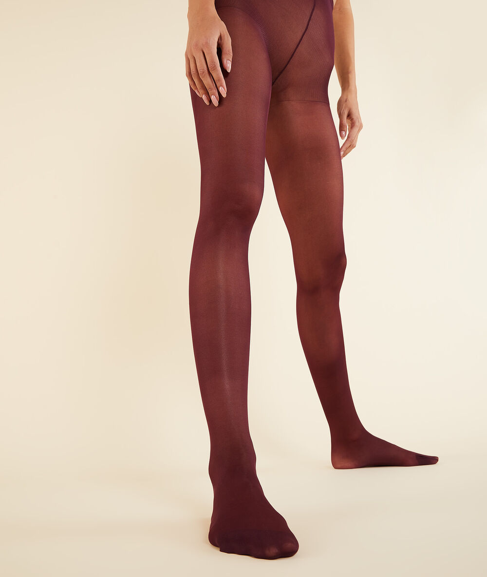 Collant mode - 30d bordeaux grenat.