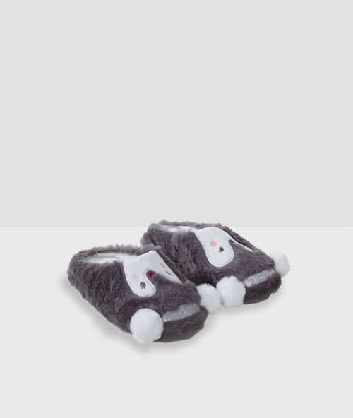 Pantofle tučň&aacute;k z neprav&eacute; kože&scaron;iny gris.