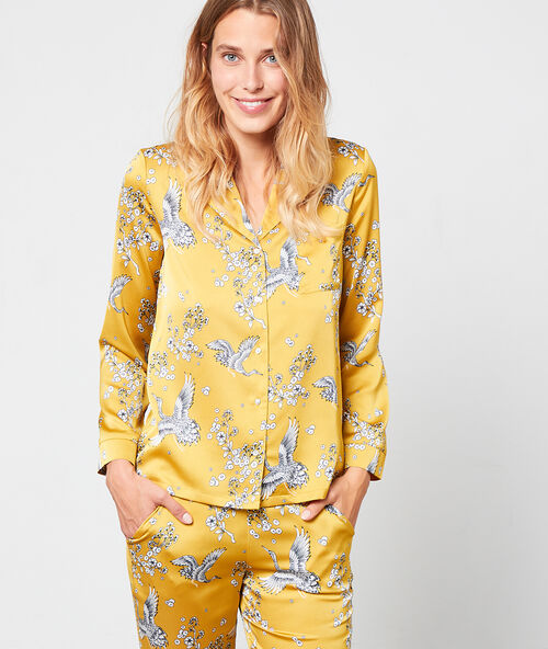 Pyžamov&aacute; ko&scaron;ile s&nbsp;ptač&iacute;m potiskem an&yacute;zov&aacute;.