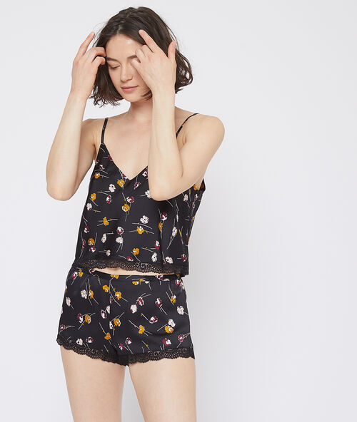 Květovan&eacute; &scaron;ortky čern&aacute;.