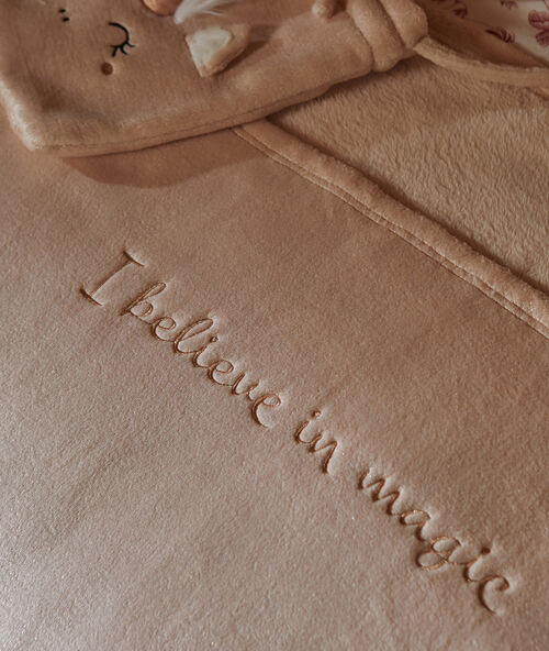 Plaid chat licorne rose.