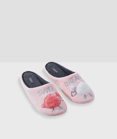 Pantofle ber&aacute;nek se vzkazem rose.