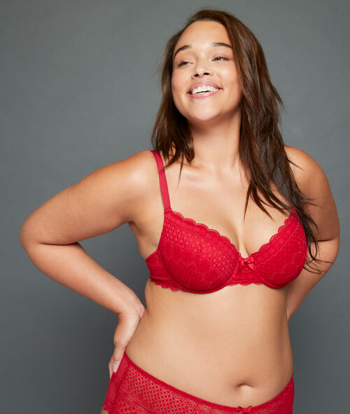 Soutien-gorge n&deg;4 - coques fines rouge.
