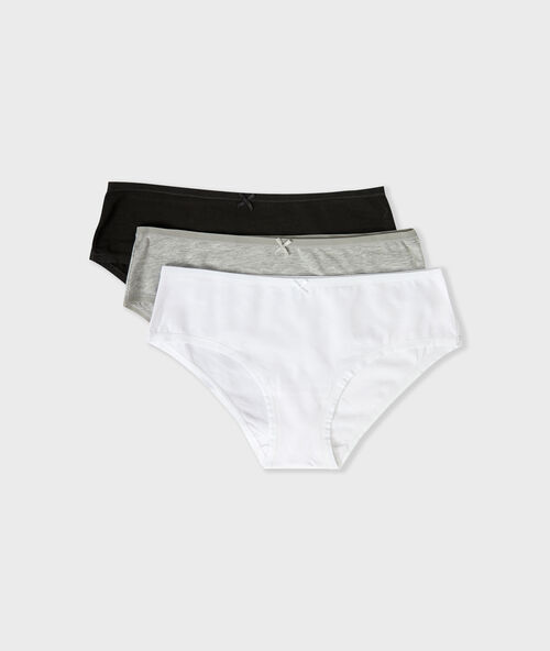 Sada 3 shorty kalhotek z bavlny blanc / noir / gris.
