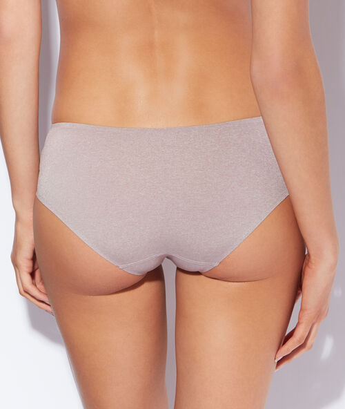 Kalhotky shorty z mikrovl&aacute;kna, odst&iacute;ny &scaron;edi b&eacute;žov&aacute;.