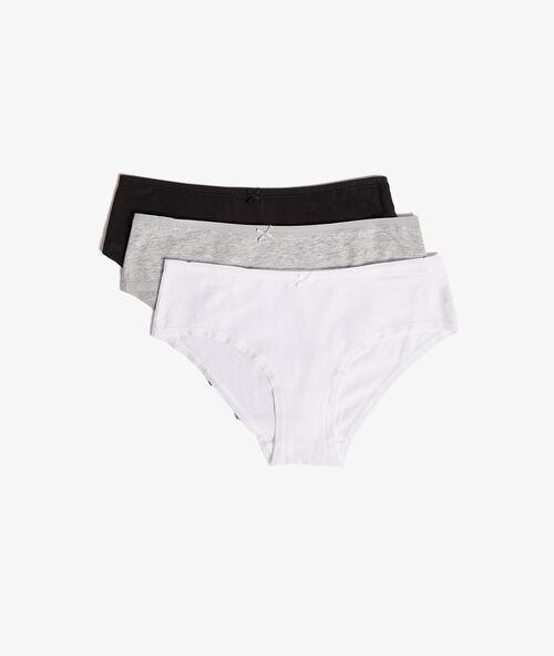 Sada 3 shorty kalhotek z bavlny blanc / noir / gris.
