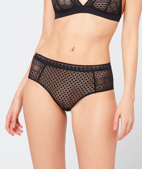 Krajkov&eacute; midi kalhotky čern&aacute;.